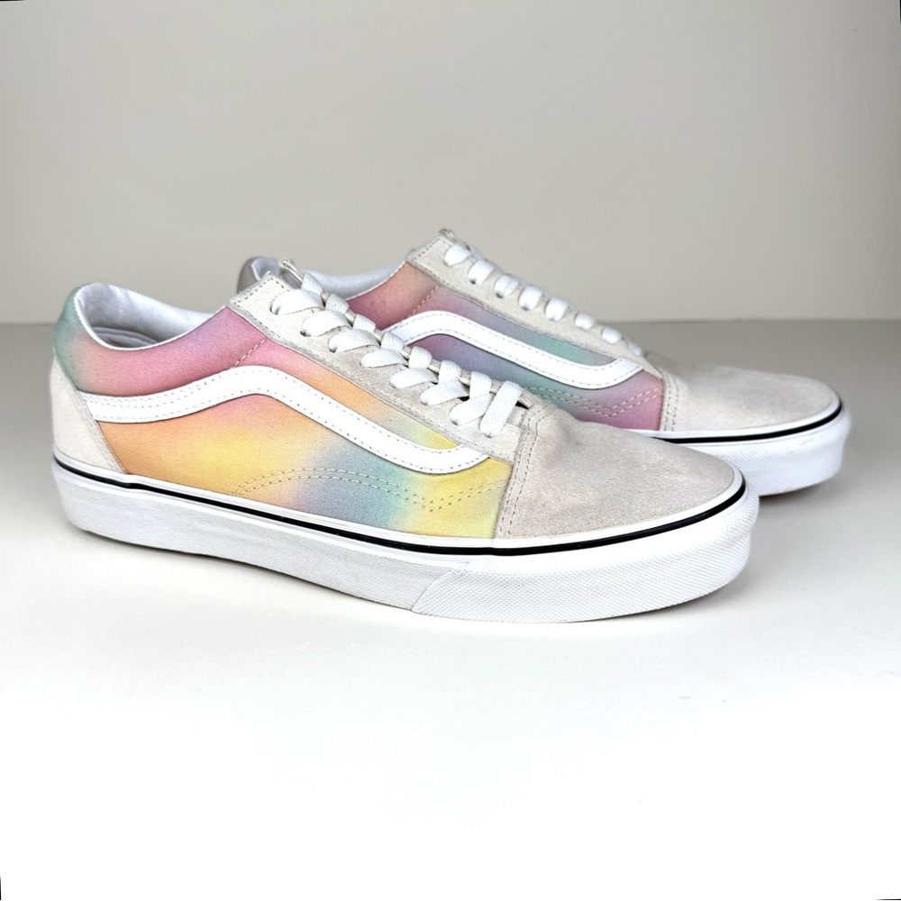 VANS Aura Shift Old Skool Off-White Suede Pastel Low Top Sneakers US Womens 9.5